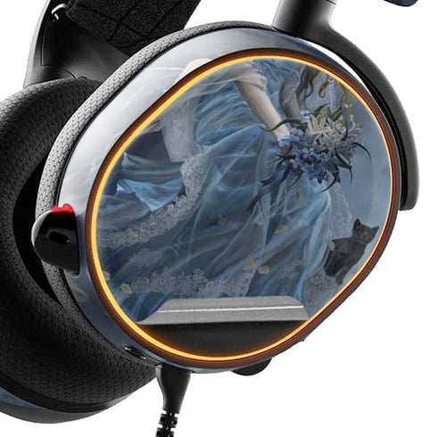 Fairy with Black Cat Sitting on Moon by Nene Thomas SteelSeries Arctis 3 Skin